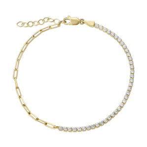 14K CZ Tennis Duo Bracelet