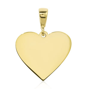 14K Engravable Heart Charm