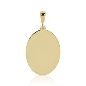 14K Engravable Oval Tag Charm