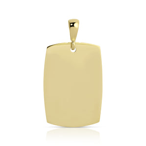 14K Engravable Squoval Tag Charm