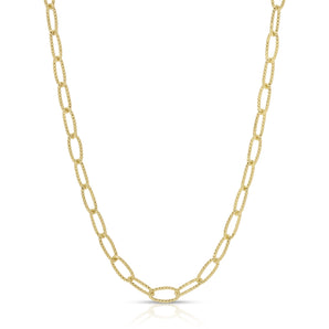 14K Textured Cable Chain