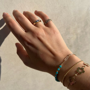 14K Turquoise Beaded Bracelet