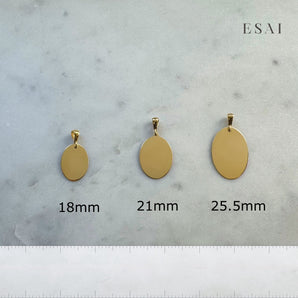 14K Engravable Oval Tag Charm