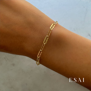 14K Mirror Paperclip Chain Bracelet