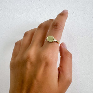 14K Square Signet Ring