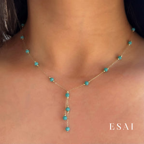 14K Turquoise Beaded Necklace