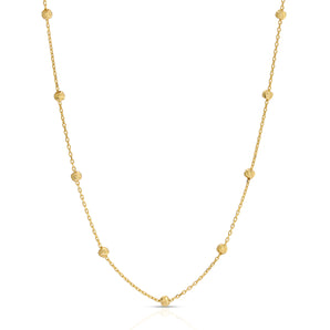 14K Stationed Bead Necklace