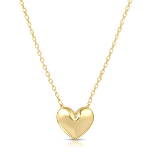 14K Puffed Heart Necklace