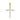 14K CZ Baguette Cross Pendant